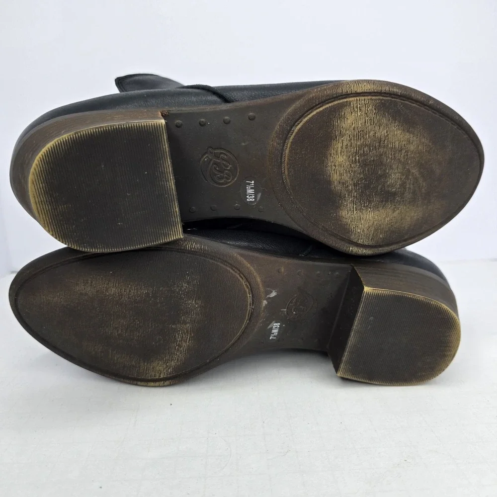 Lucky Brand Banterr2 Ankle Boots Womens Size 7.5 M Black Leather‎ Side Zip Shoes - Picture 10 of 12
